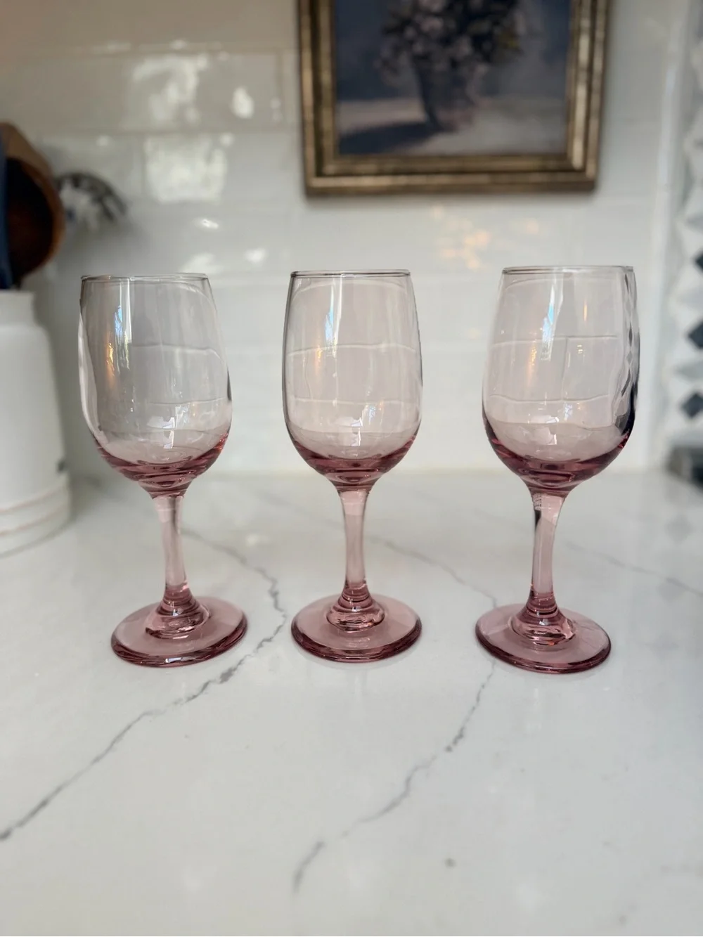 Libbey premiere Rose Stem Wine Glasses - Set of 3